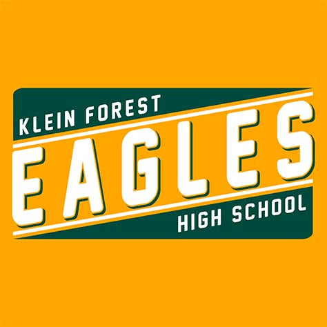 Close-up of Klein Forest Golden Eagles Classic Unisex Gold T-shirt 84