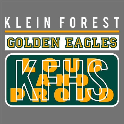 Close-up of Klein Forest Golden Eagles Women's Charcoal T-shirt 86