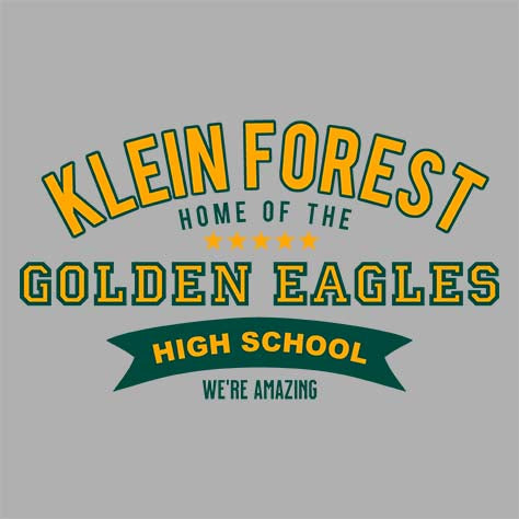 Close-up of Klein Forest High School Premium Unisex Carbon Grey Hoodie 96