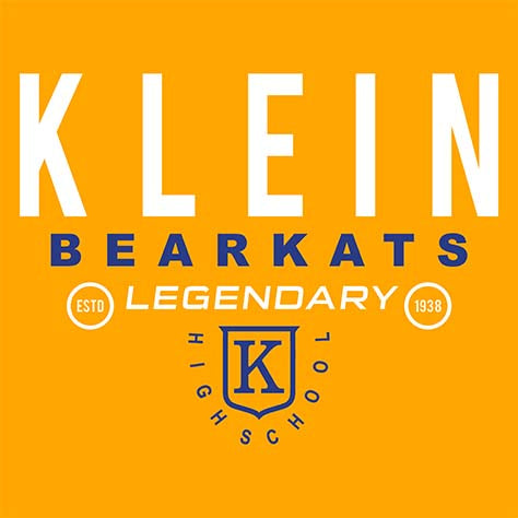 Close-up of Klein High School Bearkats Classic Unisex Gold T-shirt 03