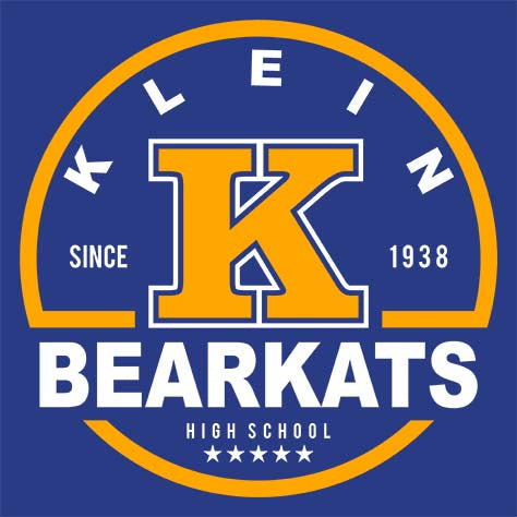 Close-up of Klein Bearkats Premium Royal Blue Hoodie - Design 04