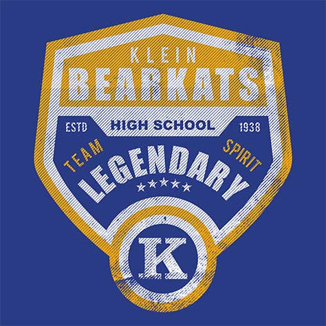 Close-up of Klein High School Bearkats Royal Classic Unisex Hoodie 14