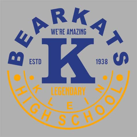 Close-up of Klein High School Bearkats Sport Grey Classic Unisex Hoodie 19