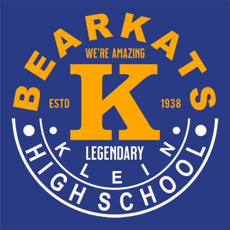 Close-up of Klein High School Bearkats Women's Royal T-shirt 19