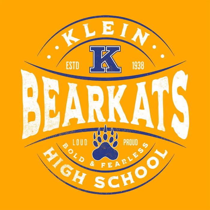 Close-up of Klein High School Bearkats Women's Gold T-shirt 201