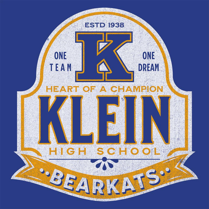 Close-up of Klein High School Bearkats Classic Unisex Royal T-shirt 203