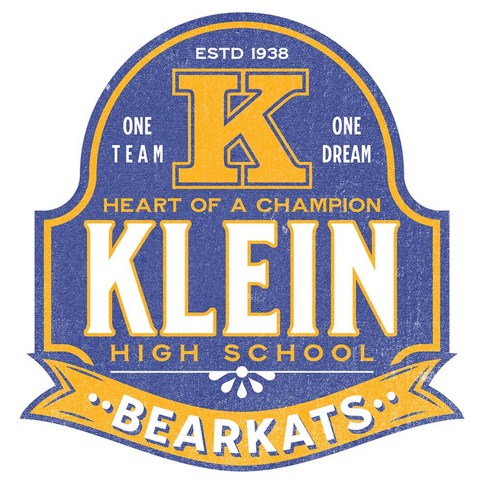 Close-up of Klein High School Bearkats Unisex 3/4 Sleeve Raglan T-shirt 203