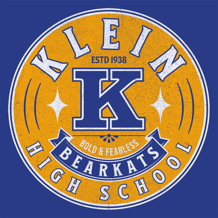 Close-up of Klein High School Bearkats Classic Unisex Royal T-shirt 204