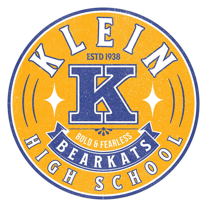 Close-up of Klein High School Bearkats Unisex 3/4 Sleeve Raglan T-shirt 204