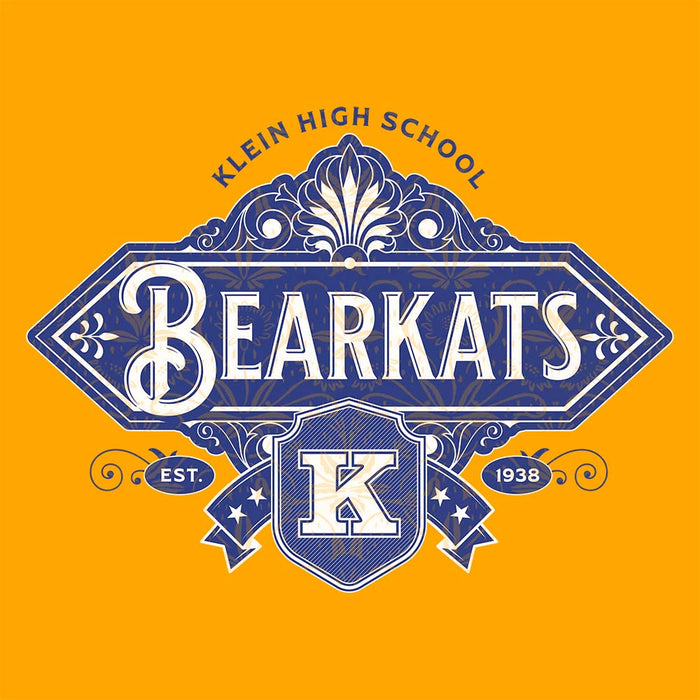 Close-up of Klein High School Bearkats Classic Unisex Gold T-shirt 206