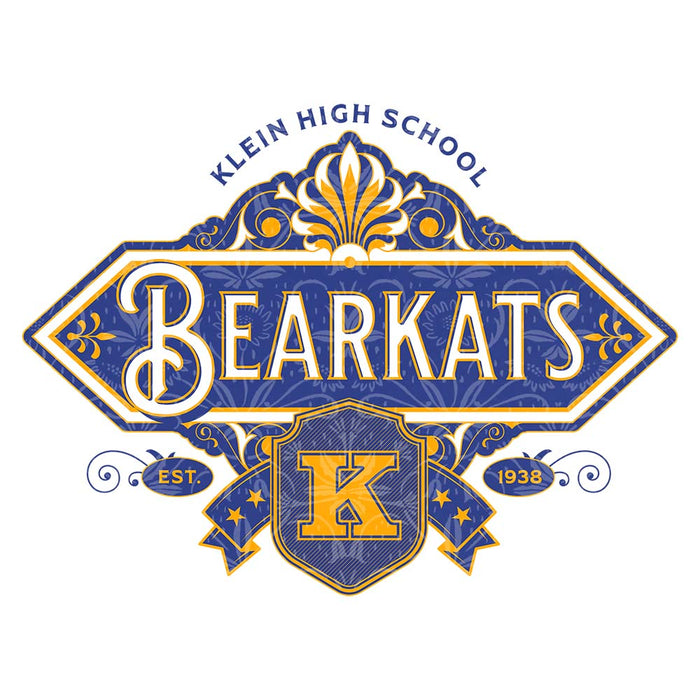 Close-up of Klein High School Bearkats Unisex 3/4 Sleeve Raglan T-shirt 206