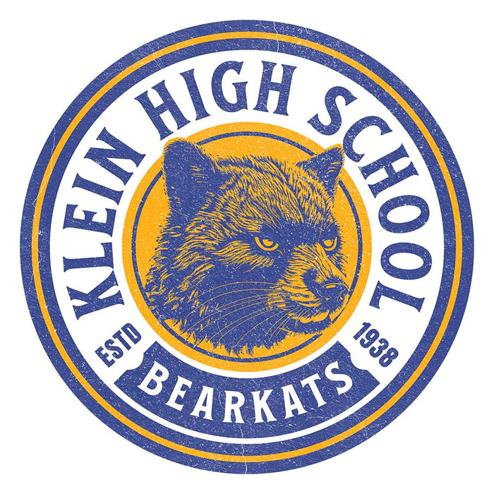 Close-up of Klein High School Bearkats Unisex 3/4 Sleeve Raglan T-shirt 207