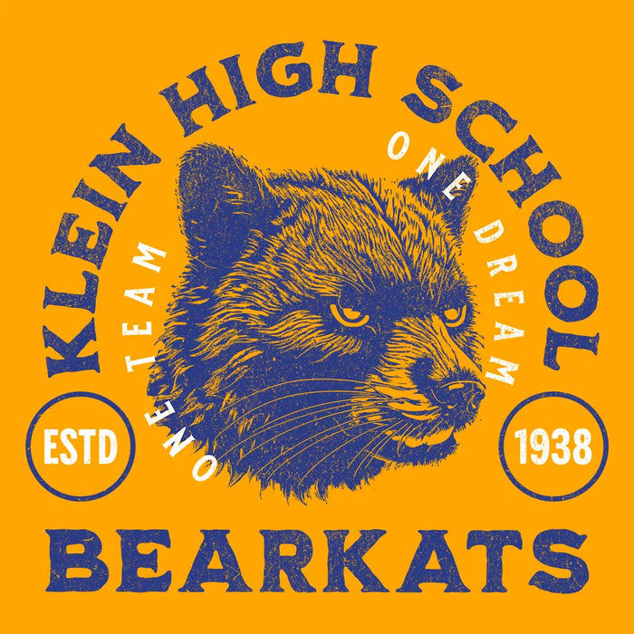 Close-up of Klein High School Bearkats Women's Gold T-shirt 208