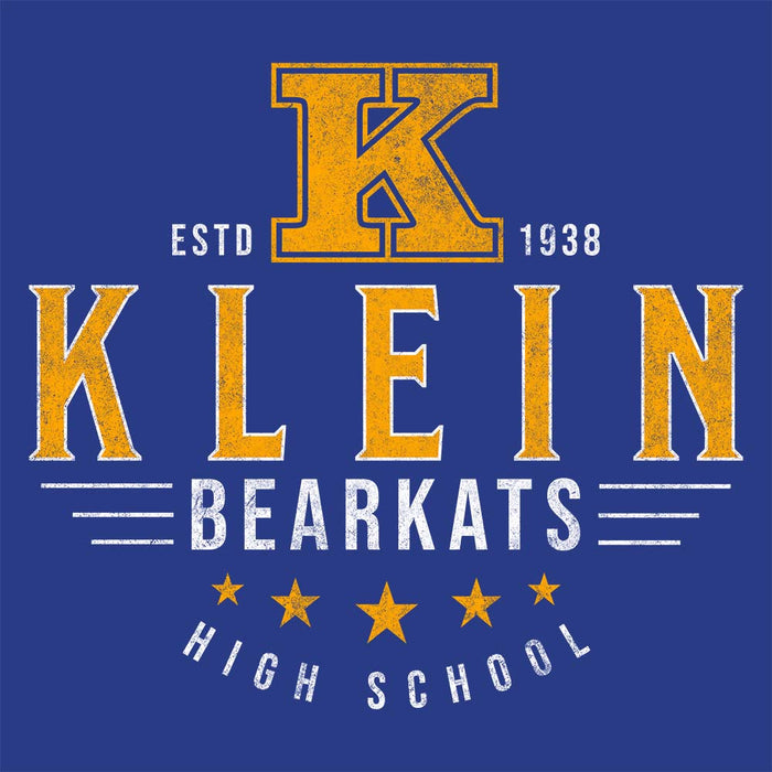 Close-up of Klein High School Bearkats Classic Unisex Royal T-shirt 209