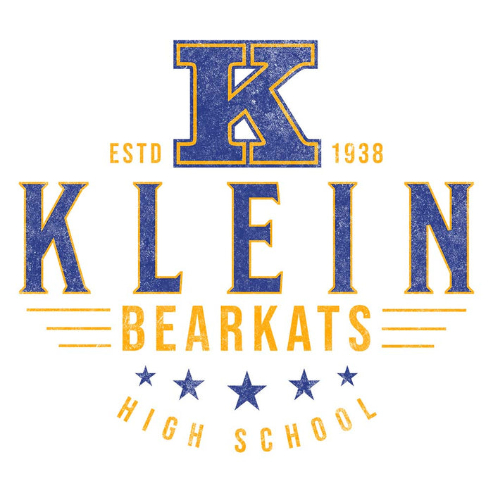 Close-up of Klein High School Bearkats Unisex 3/4 Sleeve Raglan T-shirt 209