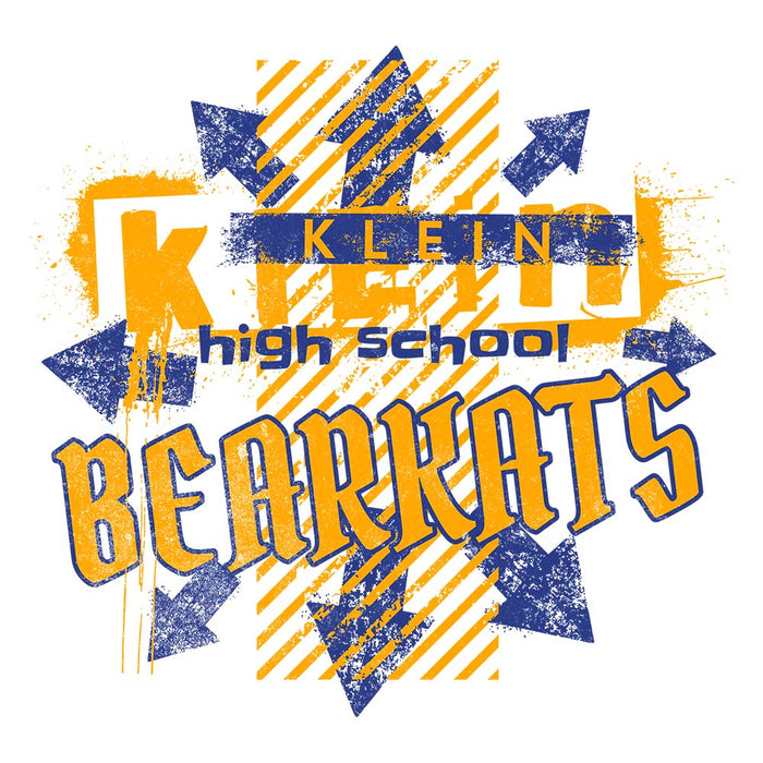 Close-up of Klein High School Bearkats Unisex 3/4 Sleeve Raglan T-shirt 210