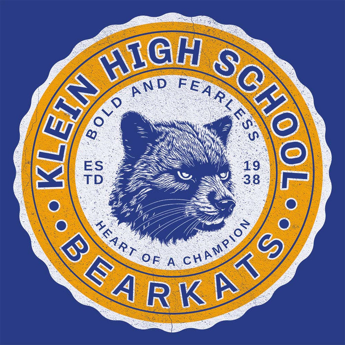 Close-up of Klein High School Bearkats Classic Unisex Royal T-shirt 212