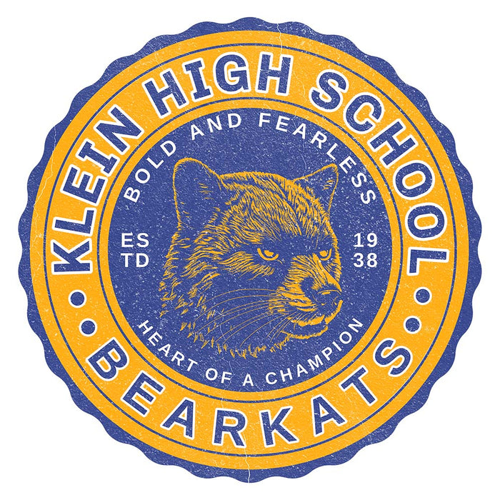 Close-up of Klein High School Bearkats Unisex 3/4 Sleeve Raglan T-shirt 212