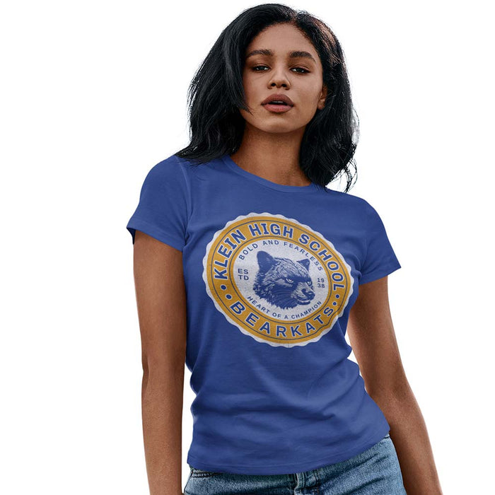 Female wearing a Klein High School Bearkats Women's Royal T-shirt 212