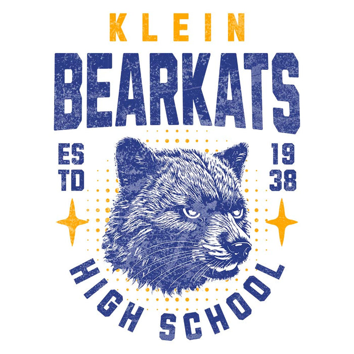 Close-up of Klein High School Bearkats Unisex 3/4 Sleeve Raglan T-shirt 213