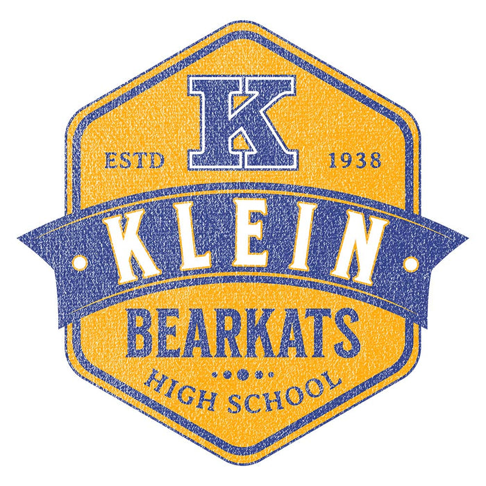 Close-up of Klein High School Bearkats Unisex 3/4 Sleeve Raglan T-shirt 215