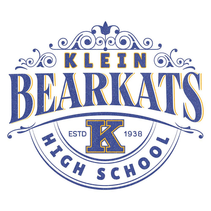 Close-up of Klein High School Bearkats Unisex 3/4 Sleeve Raglan T-shirt 217