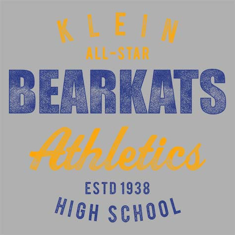 Close-up of Klein High School Bearkats Sport Grey Classic Unisex Hoodie 34