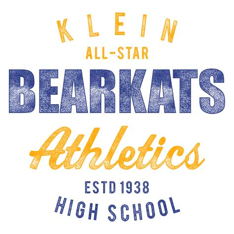 Close-up of Klein High School Bearkats Unisex 3/4 Sleeve Raglan T-shirt 34