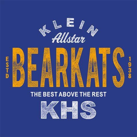 Close-up of Klein High School Bearkats Women's Royal T-shirt 34