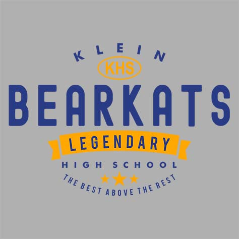 Close-up of Klein High School Bearkats Sport Grey Classic Unisex Hoodie 44