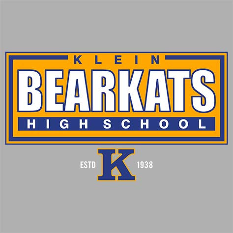 Close-up of Klein Bearkats Premium Grey Hoodie - Design 49