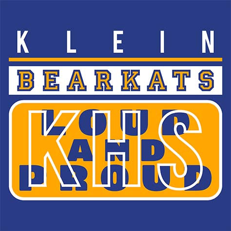 Close-up of Klein Bearkats Premium Royal Blue Hoodie - Design 86