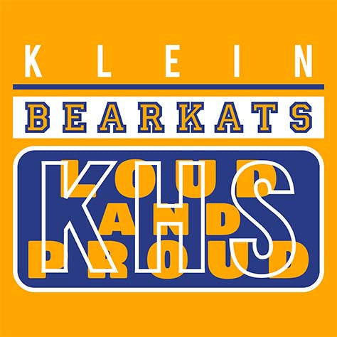 Close-up of Klein High School Bearkats Premium Gold Unisex T-shirt 86