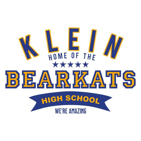 Close-up of Klein High School Bearkats Unisex 3/4 Sleeve Raglan T-shirt 96