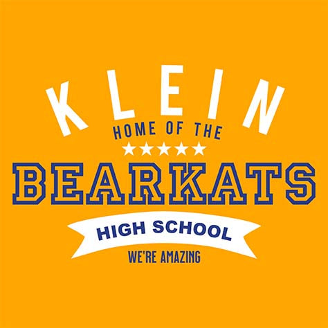 lose-up of Klein High School Bearkats Premium Gold Unisex T-shirt 96