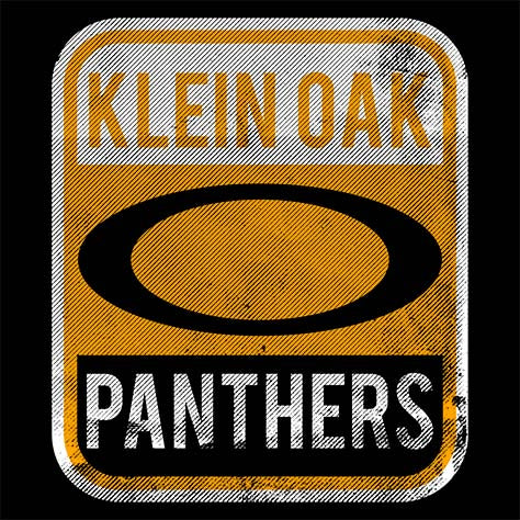 Close-up of Klein Oak High School Panthers Classic Unisex Black T-shirt 01