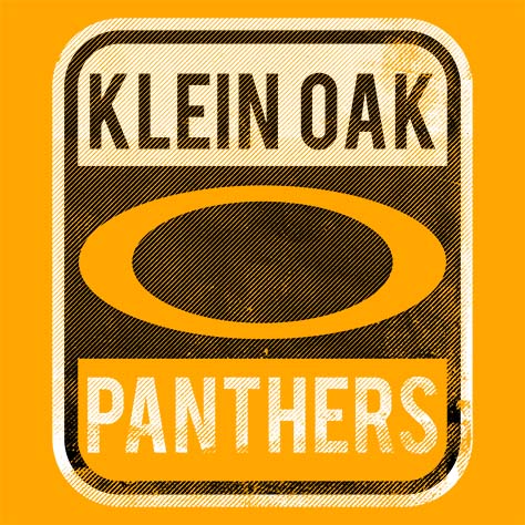 Close-up of Klein Oak High School Panthers Classic Unisex Gold T-shirt 01