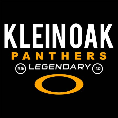 Close-up of Klein Oak High School Panthers Women's Black T-shirt 03