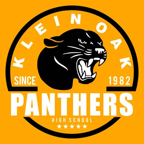 Close-up of Klein Oak High School Panthers Premium Gold Unisex T-shirt 04