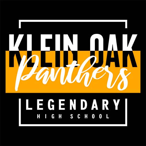 Close-up of Klein Oak High School Panthers Classic Unisex Black T-shirt 05