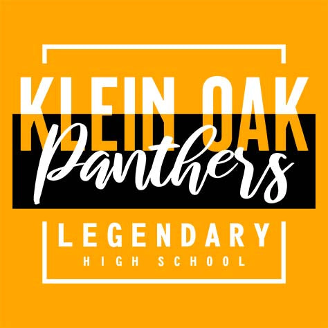 Close-up of Klein Oak High School Panthers Classic Unisex Gold T-shirt 05