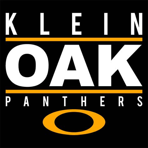 Close-up of Klein Oak High School Panthers Women's Black T-shirt 07