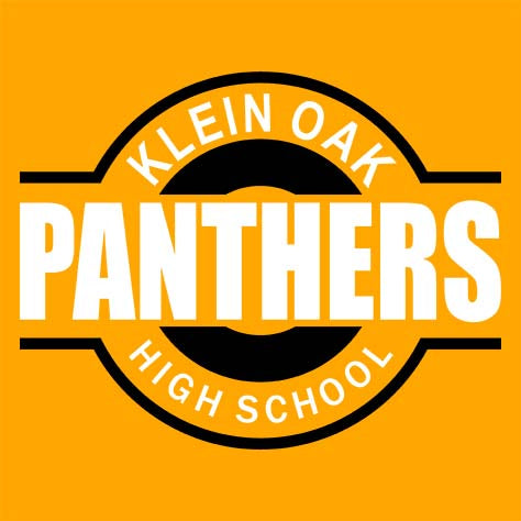 Close-up of Klein Oak High School Panthers Classic Unisex Gold T-shirt 11