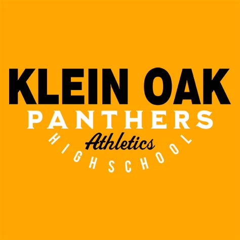 Close-up of Klein Oak High School Panthers Classic Unisex Gold T-shirt 12