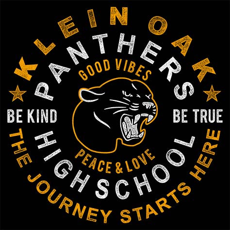 Close-up of Klein Oak High School Panthers Black Classic Unisex Hoodie 16