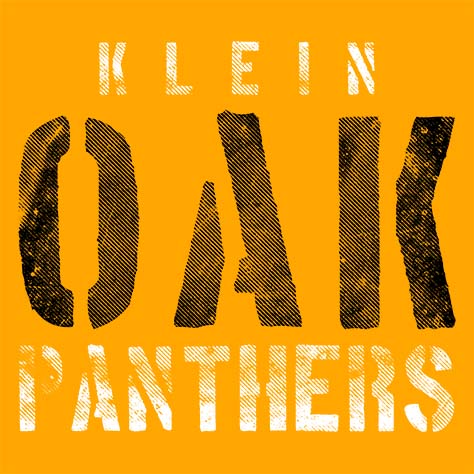 Close-up of Klein Oak High School Panthers Women's Gold T-shirt 17