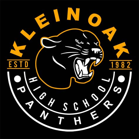 Close-up of Klein Oak High School Panthers Classic Unisex Black T-shirt 19