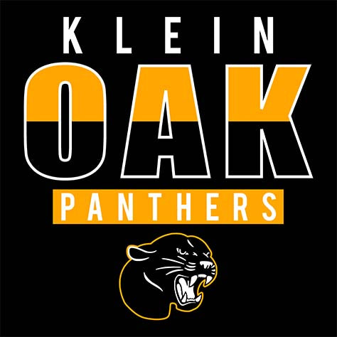 Close-up of Klein Oak High School Panthers Premium Black Unisex T-shirt 23