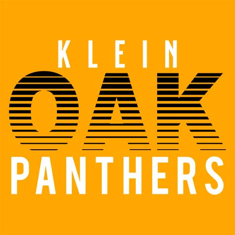 Close-up of Klein Oak High School Panthers Women's Gold T-shirt 24