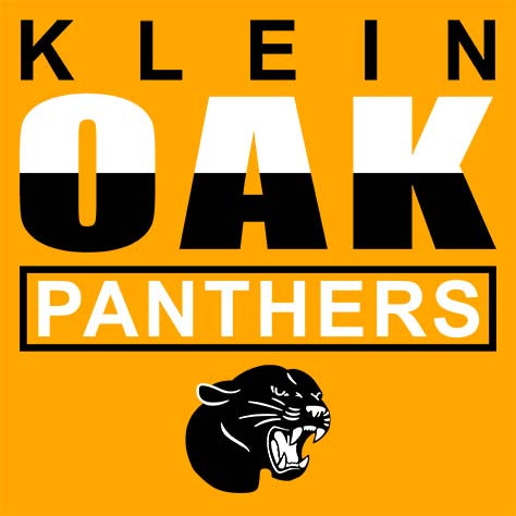 Close-up of Klein Oak High School Panthers Classic Unisex Gold T-shirt 29